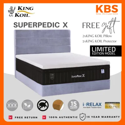 (FREE Shipping) KINGKOIL SUPERPEDIC X LATEX Mattress 15 inch Thickness / Tilam / Premium Quality High Quality Knitted Fabric / Spine Support / Katil / Tilam Kesihatan / Tilam Queen or King