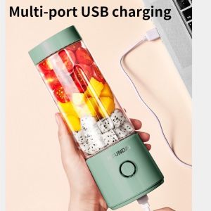 GLOBECART 500ml Fruit Juice Blender Portable with USB Charging Juicer Machine Wireless Baby Food Blender Home Kitchen