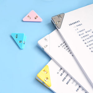ชุดคลิปมุมสี5ชิ้นคลิปหนีบหน้าใสสามเหลี่ยมสำหรับใส่เอกสารเครื่องเขียนสำนักงานโรงเรียนประมาณ50แผ่น