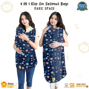 BS-336 Blanket On The Go 4in1 BABY LEON Selimut Bayi Hoodie Klip Selimut Tutup Stroller Cover Asi Selimut
