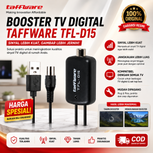 | ORIGINAL GARANSI | Penguat Sinyal Antena TV Digital / Signal Booster Amplifier Boster HD DVB-T2 - Taffware TFL-D15