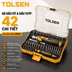 Bộ tua vít đàu tuýp 42 chi tiết Tolsen 20041 đa năng nhỏ gọn hộp đựng tiện lợi