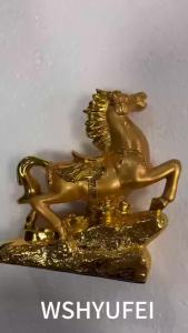 (In stock) Creative Gold Sier Black Horse Resin Sculpture Horse Model Home Decor Animal Decoration Living Room Office Craft Decoration
