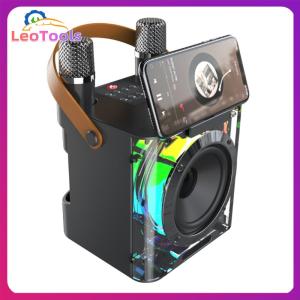 【Quick Delivery】คาราโอเกะBTลำโพงไมโครโฟนคู่ซับวูฟเฟอร์เครื่องเล่นเพลงเครื่องคาราโอเกะกำลังสูงสำหรับHome Gathering Party【After Sales Guarantee】