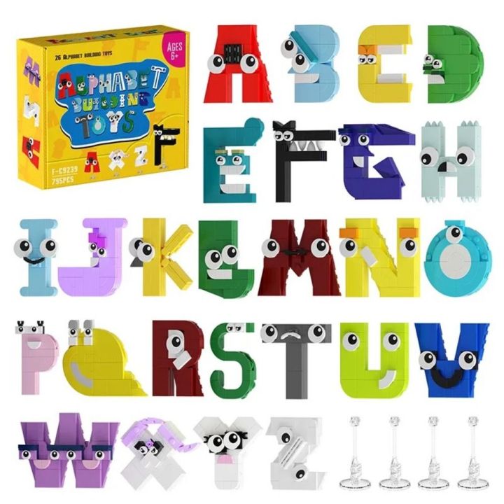 BEIBEI Intelligence BuildMoc 26 Style English Alphabet Alphabet A-Z ...