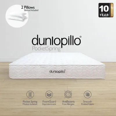 Dunlopillo Kasur Bed Box Pocketed Springbed Mattress dengan High Density Foam untuk Kenyamanan Tidur Optimal - Furniture