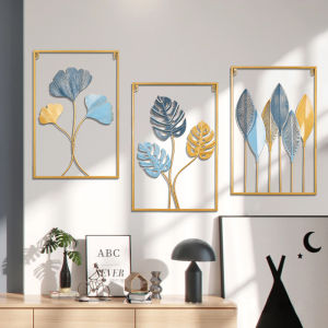 WallDecor Hiasan Dinding Frame Metal Gold Daun Leaf Ginko Scandinavian / WALL Decor Nordic 60x40/40x30