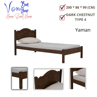Von Bonjour Wooden Single Bed Frame Katil Single Kayu / Wooden Single Bed Frame/Wooden Bed /Katil Single / Katil Budak