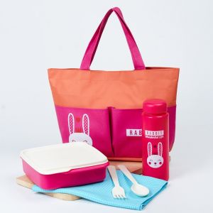 Hanah Tas Bekal Shuga set of 4  lengkap dengan kotak makan botol dan sendok garpu