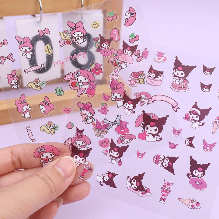 1/4pcs Cute Cartoon Transparent Sanrio Sticker Hand Account Goo Card ...