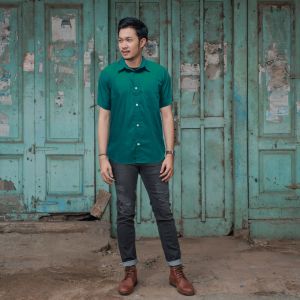 Anyway Kemeja Pendek Katun Green 384