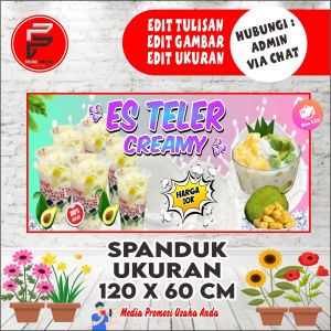 Spanduk Es Teler / Banner Es teller / Es teler Creamy / Spanduk Es Teler creamy / Spanduk Es teler sultan / Spanduk Es teller Ukuran 120 x 60 cm Bisa COD