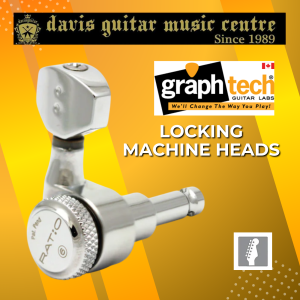Graphtech PRL-8721-C0 Chrome Machine Head 6 in 1 Locking for Electric Guitar