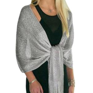 Women Evening Dress Stole Shining Silver Shawl Wrap Perfect For Bride Wedding Party Shoulder Wrap All Matching Accessory