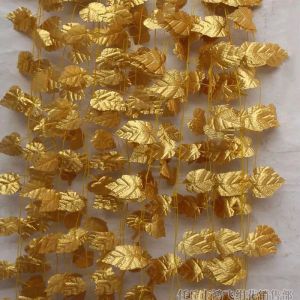 Daun Rambat Gantung emas 2 meter/ Daun Rambat Sintetis/ Daun Warna Emas/ Aquaria