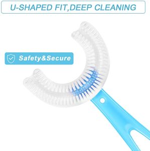 Kids Toothbrush 360 Degrees U Shaped Childrens Toothbrush Kanak Berus Gigi Cartoon Kids Girls Boys Toothbrush 3-12 yrs old Berus Gigi