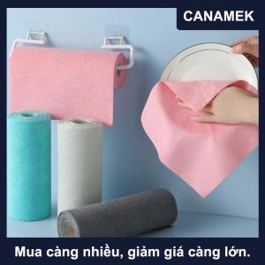 【CANAMEK】 1 cuộn 20 chiếc khăn lau sợi nhỏ Khăn lau không xơ có thể tái sử dụng cho nhà bếp khăn bếp siêu thấm khô nhanh