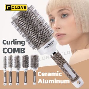 Curly hair roller round comb hair salon Ceramic aluminum Tube blow hair styling hairdresser
