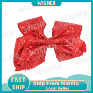 8 inch children big good bow hair clips girls sequins big bow clips fish scale hair accessories