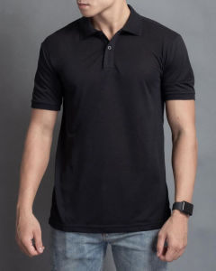 Áo thun POLO kiểu trơn vải Cotton cá sấu dày co dãn 4 chiều không ra Màu Menswear Thun