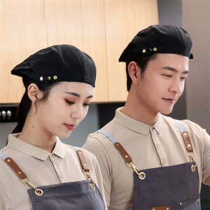 NOBLELUX Breathable Beret Hat Canvas Oil-resistant Service Cap Creative Comfortable Male Chef Hat Restaurant BBQ Restaurant Kitchen