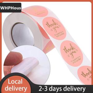 [COD] WHPHous Ship within 24 hours 500pcs Thank You Round Sticker Scrapbook Letter Handmade Stickers Seal Labels Stickers Wedding Gift Flower Decoration