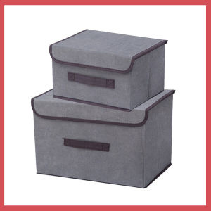 Portable Storage Box Foldable Linen Cloth Storage Box kotak simpanan Simpan Kain