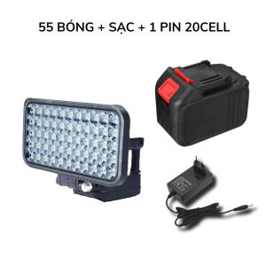 Đèn LED Dùng Pin 55 Bóng Chân Pin Makita Chân Thông Dụng Sử Dụng Làm Việc Ban Đêm Cắm Trại
