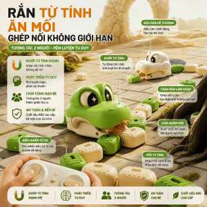 Rắn Săn Mồi Nam Châm Điều Khiển Từ Xa Ghép Nối Không Giới Hạn Đồ Chơi Vận Động Cho Bé