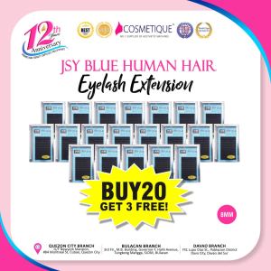 JSY Blue Human Hair Eyelash Extension 8MM Buy 20 Get 3 Free
