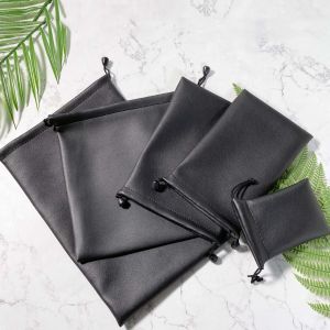 Picun Headphone Waterproof Bag Earbuds Headset Pouch Protection PU Leather Soft Headphones Case for USB Hard Disk Cable Card Universal Portable Travel Carrying Storage Bag with Locking Straps