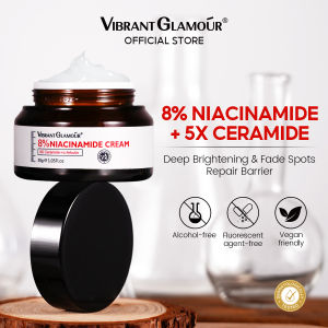 VIBRANT GLAMOUR 8% Niacinamide Whitening Face Cream 5X Ceramide Skin Barrier Repair Moisturiser Brightening Glowing Fades Dark Spots Sensitive Skin Care 30g