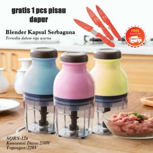 Blender Capsule Blender Plastik Serbaguna Blender Chopper Plastik 600 ML Desain Ergonomis