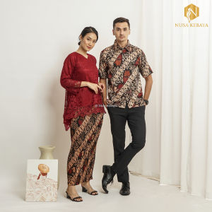 Nusa Kebaya Setelan Kebaya Rinjani Brokat Couple Kemeja Batik Kebaya Couple Kebaya Brokat Modern
