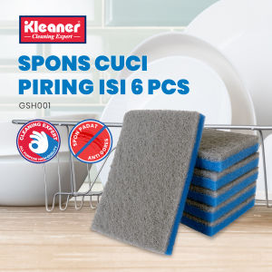 Kleaner Spons Cuci Piring Lebar 6 Pcs Sponge Sabut Cuci Serbaguna GSH001