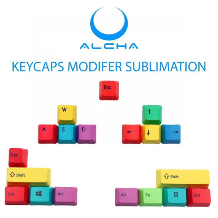 ALCHA KEYCAPS MODIFIER WASD ARROW SHIFT ESC CTRL ALT FN RGBY SUBLIM ...