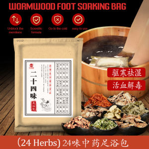 (30Bags/Pack)24 Herbs Chinese Herbal Foot Spa Bath Bag Soak Massage untuk)for Detoxification Eliminating Dampness Destress Anti Edema