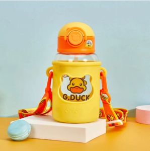 Bình Giữ Nhiệt G.DUCK Kids 450ml Có Ống Hút & Túi Đeo Silicon – Chống Tràn Giữ Nhiệt Lâu Tiện Dụng
