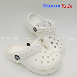 TẶNG 12 STICKER- Dép Cross cho bé trai bé gái HannaKids màu Trắng Sục Cros Classic cho trẻ em nam nữ giày Kid xuất khẩu