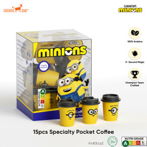 CheerfulGoat × Minions Pocket Coffee – 100% Arabica BeansCold Brew Coffee Capsules Freeze-Dried CoffeeTumbler Bundle with FREE Minions Tumbler SetNo Sugar No Additives Nutri-Grade A5 Count 2.3g Amazing!