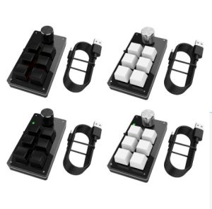 Macro Custom Gaming Keyboard Knob 6 Key+1 Knob Programmable Hotswap One-handed Mechanical Keypad for PS Drawing
