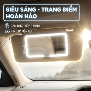 【FREESHIP】Gương Trang Điểm Ô Tô LED Sạc Pin Gắn Kính Cảm Ứng