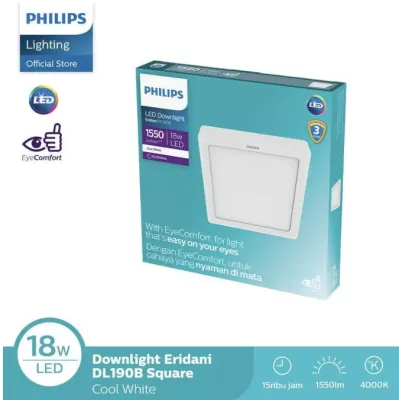 Philips Lampu Downlight Eridani Square Surface 18W D200 Semi Putih 4000K