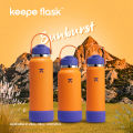 Keepe Flask Vacuum Insulated Tumbler with Flex Straw Cap & Silicone Boot Stainless Steel Water Bottle Thermal Flask Hot and Cold. 