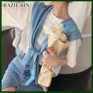 RAZIE BIN Korean Knitted Shawl Summer Air Conditioning Collar Neck Guard Knit Thin Knotted Cape Shoulder Scarf For Women