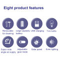 Jiditech Solar Electric Fan Rechargeable Fan With Panel 12"Solar Electricfan With Emergency Light. 