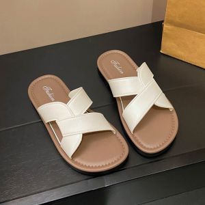 [Free Shipping] Retro-Style Casual Flat Sandals For Women Beach Non-Slip Slippers New Summer Outdoor Cross-Strap Sandals For Women