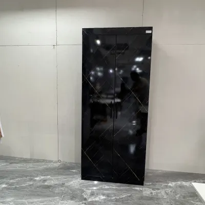 2 Door Wardrobe with Drawer Storage | Black Bedroom Closet Cabinet for Apartment & Rental Room