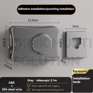 NEW MODEL - JEMURAN BAJU PORTABLE 5.1M INDOOR OUTDOOR RETRACTABLE CLOTHESLLINE KUAT PAKAIAN PORTABEL