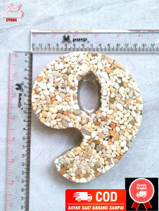 Nomor Rumah aesthetic & Huruf Timbul Batu 15 x13 cm